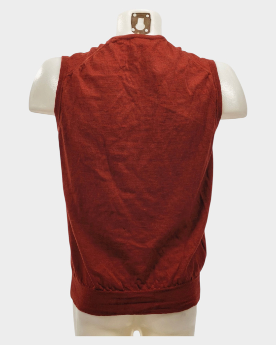 Vestă Warren & Parker burgundy din lână merinos extrafină [3]
