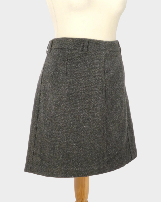Fustă mini Zero gri închis din blend de lână, L–XL [4]