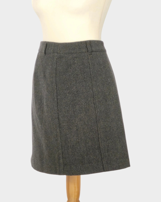 Fustă mini Zero gri închis din blend de lână, L–XL [2]