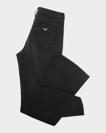 Blugi Armani Jeans negri din blend de bumbac cu crac drept XS–S etichetă 28 [3]