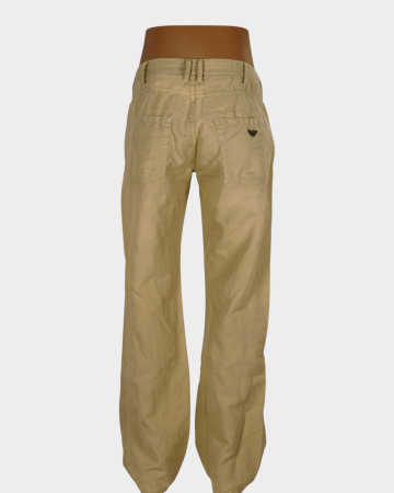Armani Jeans bej din bumbac și in, logo GA, mărime 33 [2]