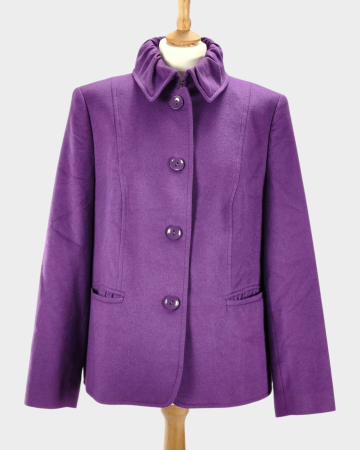 Femei - Basler jachetă mov Nobiliana Angora Calw nasturi L–XL