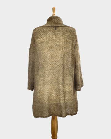 Blazer Eileen Fisher bej auriu din blend de mohair și lână [2]