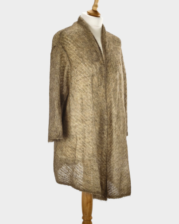 Blazer Eileen Fisher bej auriu din blend de mohair și lână [3]