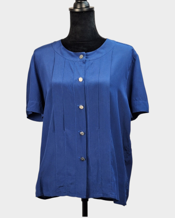 Bluze și cămăși - Bluză L’Equipe Made in Italy din mătase naturală 100% albastru