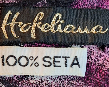 Bluză vintage Hofel 100% mătase naturală cu închidere dublă și imprimeu abstract [4]