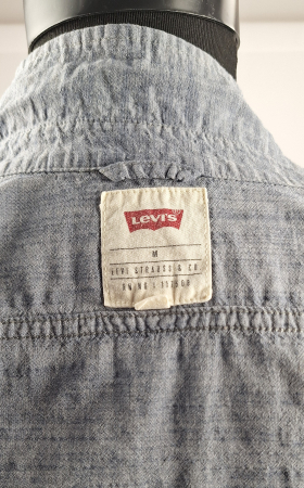 Cămașă bărbătească Levi's 100% bumbac gri chambray cu mânecă scurtă [5]