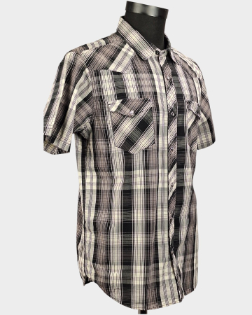 Cămașă bărbătească Levi's Standard Fit în carouri alb-negru [4]