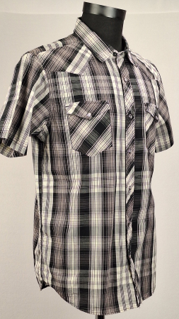 Cămașă bărbătească Levi's Standard Fit în carouri alb-negru [3]
