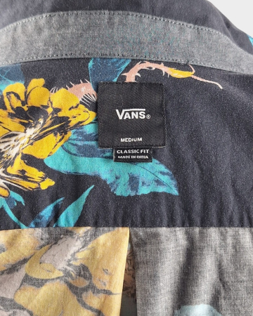Cămașă bărbătească Vans din bumbac cu imprimeu floral și mânecă scurtă [2]