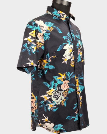 Cămașă bărbătească Vans din bumbac cu imprimeu floral și mânecă scurtă [5]