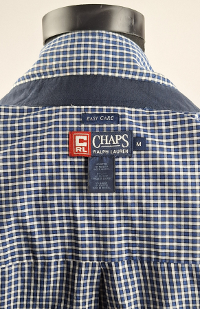 Cămașă CHAPS Ralph Lauren Easy Care bumbac în carouri bleumarin și alb [4]