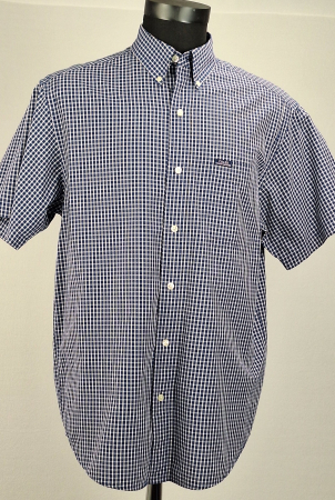 Bărbați - Cămașă CHAPS Ralph Lauren Easy Care bumbac în carouri bleumarin și alb