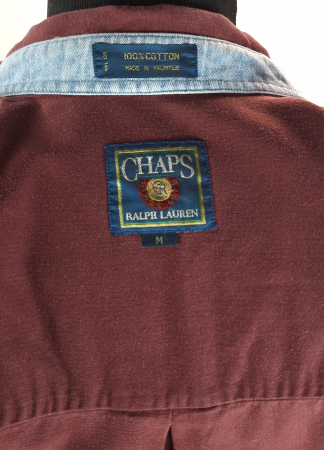 Camasa CHAPS Ralph Lauren bordo 100% bumbac M Made in Mauritius [4]