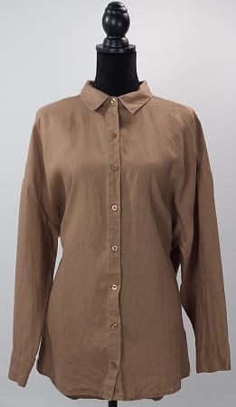 Bluze și cămăși - Camasa-Cotton-On-100-in-oversize-maro-taupe-L-Caramia