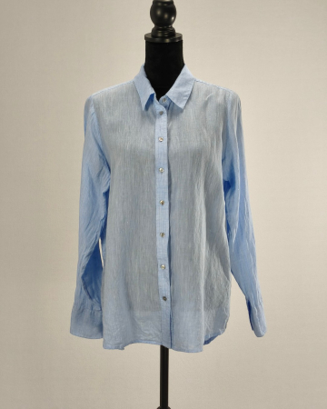 Bluze și cămăși - Cămașă damă din in albastru deschis | 100% in | Woman