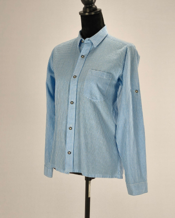 Camasa-dama-Isar-Trachten-bumbac-bleu-carouri-marime-S-Caramia [1]