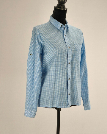 Camasa-dama-Isar-Trachten-bumbac-bleu-carouri-marime-S-Caramia [3]