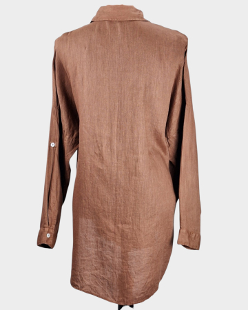 Caramia – Cămașă Zara 100% in maro coniac oversized [2]