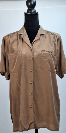 Bluze și cămăși - Cămașă COOCOON Rome Italy din mătase naturală 100% mocha taupe