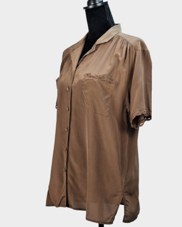 Cămașă COOCOON Rome Italy din mătase naturală 100% mocha taupe [3]