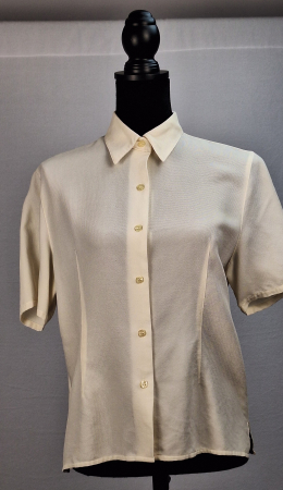 Bluze și cămăși - Cămașă din mătase naturală Elizabeth Ascot crem ivory