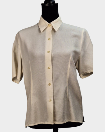 Bluze și cămăși - Cămașă din mătase naturală Elizabeth Ascot crem ivory