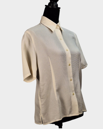 Cămașă din mătase naturală Elizabeth Ascot crem ivory [2]