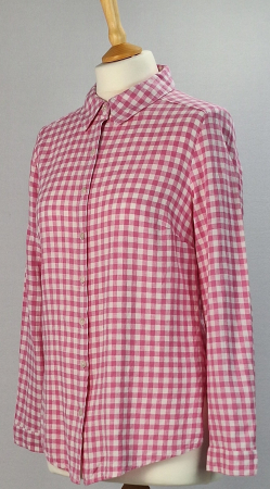 Cămașă Grae Linen roz din in și vâscoză cu carouri gingham mărime S [1]