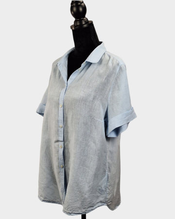 Cămașă Marc O'Polo 100% in bleu cu mânecă scurtă [1]