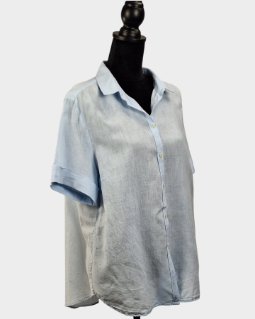 Cămașă Marc O'Polo 100% in bleu cu mânecă scurtă [3]