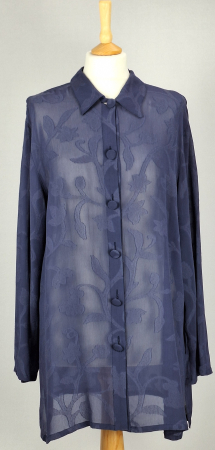 Cămașă Marina Rinaldi Basic jacquard floral din blend de vâscoză [1]