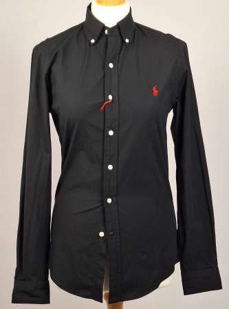 Bluze și cămăși - Cămașă Polo Ralph Lauren Slim Fit neagră din bumbac cu elastan