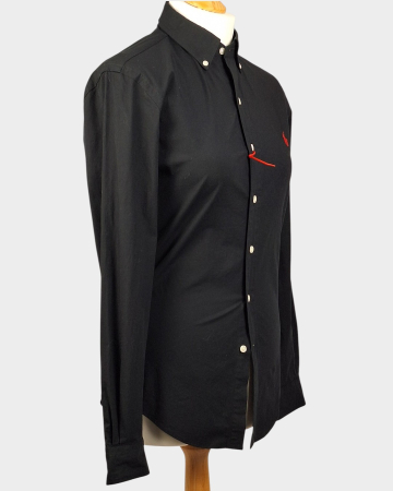 Cămașă Polo Ralph Lauren Slim Fit neagră din bumbac cu elastan [2]