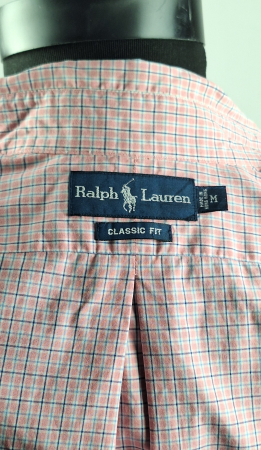 Cămașă Ralph Lauren Classic Fit bumbac în carouri roz bleu și alb [4]