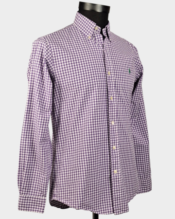Cămașă Ralph Lauren Custom Fit în carouri mov din bumbac [3]