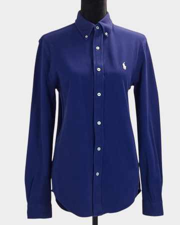 Femei - Camasa Ralph Lauren Featherweight Mesh 100% bumbac albastra S