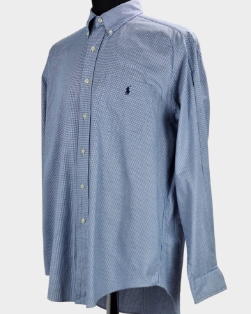 Cămașă Ralph Lauren Yarmouth bleu cu microcarouri din bumbac mărime XL [1]