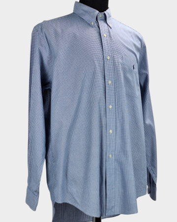 Cămașă Ralph Lauren Yarmouth bleu cu microcarouri din bumbac mărime XL [4]