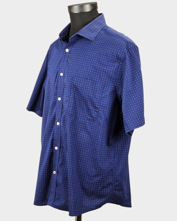 Cămașă Tommy Hilfiger Regular Fit albastru marin cu microprint alb și roșu [2]