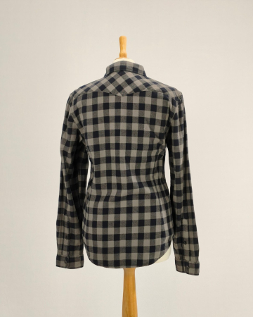 Camasa-unisex-Lee-100-bumbac-carouri-gri-negru-capse-Caramia [2]