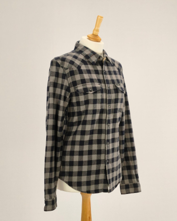 Camasa-unisex-Lee-100-bumbac-carouri-gri-negru-capse-Caramia [3]