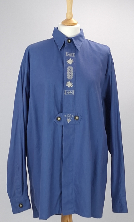 Bluze și cămăși - Cămașă unisex Natural Life Country Landhausmode in bumbac albastră 41-42
