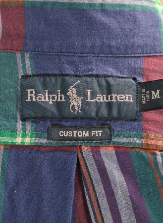 Cămașă unisex Ralph Lauren Custom Fit din bumbac în carouri mărime M [4]
