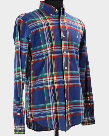 Cămașă unisex Ralph Lauren Custom Fit din bumbac în carouri mărime M [4]