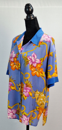 Cămașă vintage tropicală din 100% mătase naturală [1]