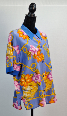 Cămașă vintage tropicală din 100% mătase naturală [2]