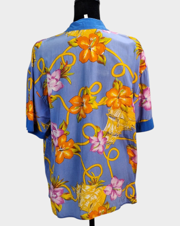 Cămașă vintage tropicală din 100% mătase naturală [4]