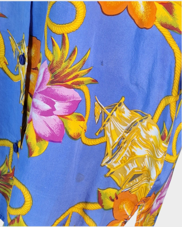 Cămașă vintage tropicală din 100% mătase naturală [2]