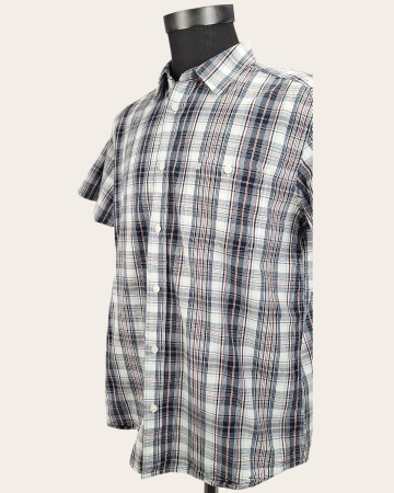 Cămașă Wrangler 1947 Regular Fit bumbac în carouri alb bleumarin gri și roșu [1]
